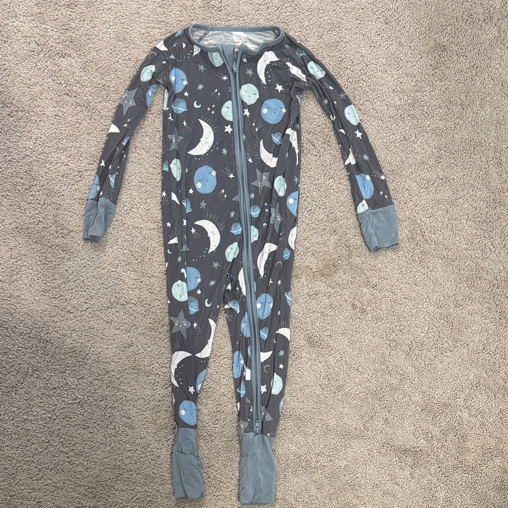 Little Sleepies Celestial Kids Footie - Gray and Blue